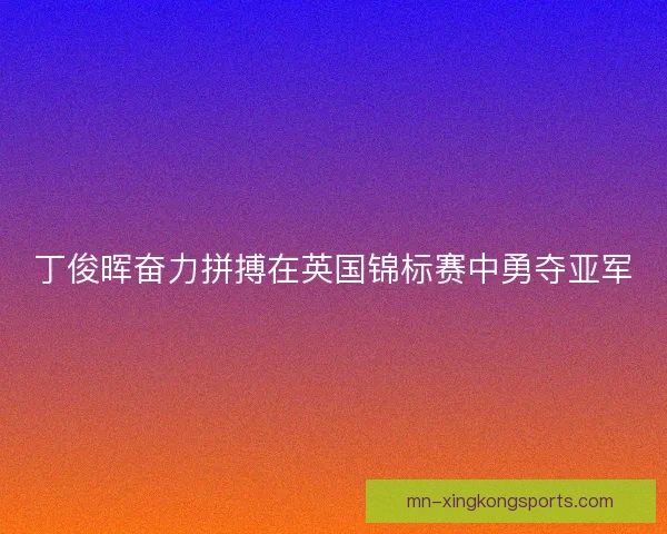 丁俊晖奋力拼搏在英国锦标赛中勇夺亚军